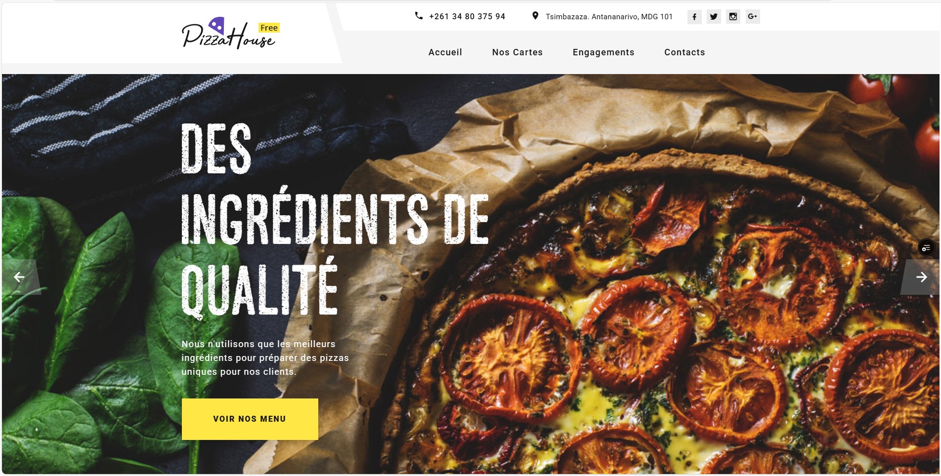 Pizza House Free - Showcase website for a pizza restaurant