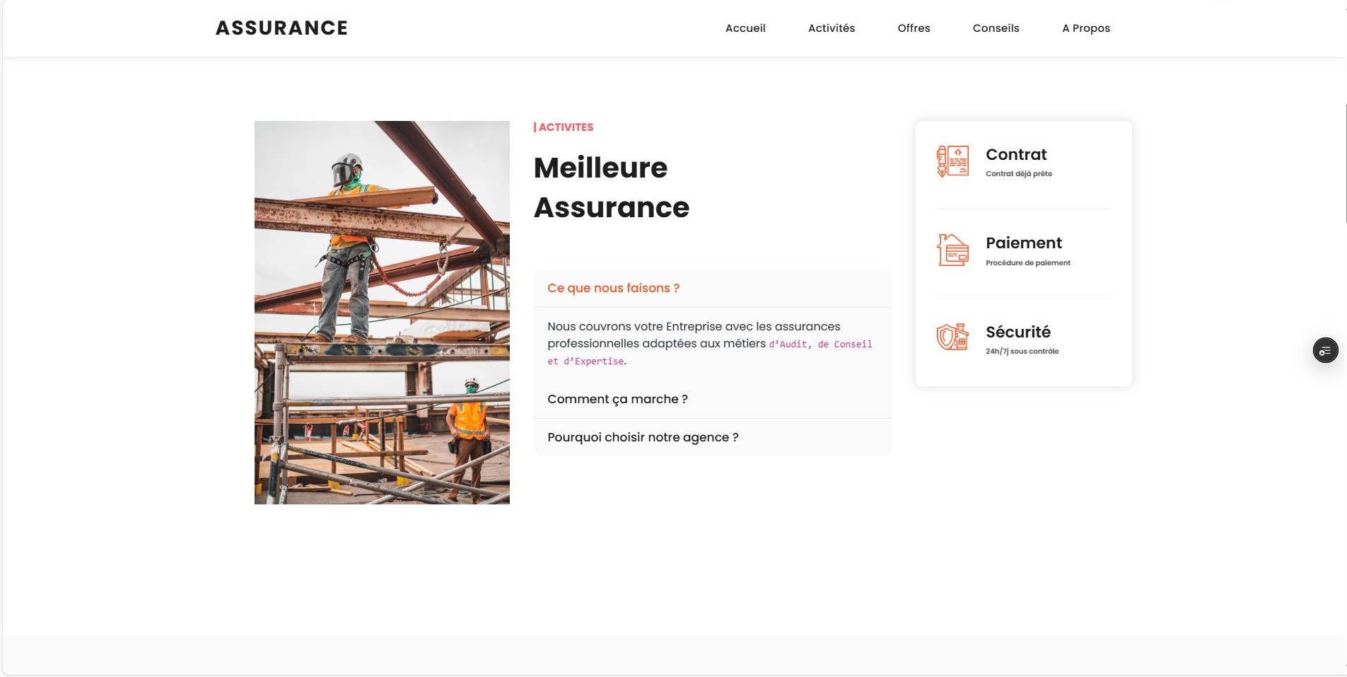 Assurance decennale - Professional insurance application for Audit, Consulting and Expertise professions